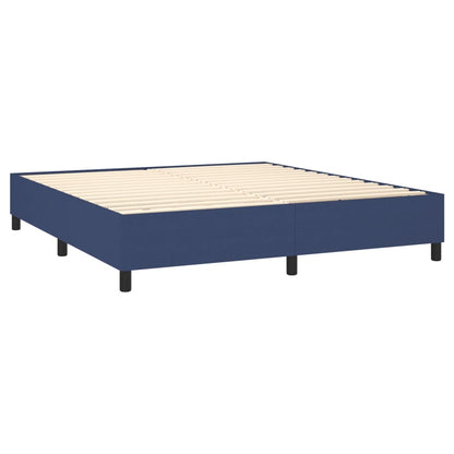 Box Spring Postel S Matrací Modrá 180X200 Cm Textil