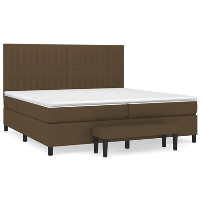 Box Spring Postel S Matrací Tmavě Hnědá 200X200 Cm Textil