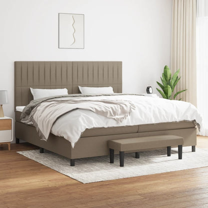 Box Spring Postel S Matrací Textil Taupe