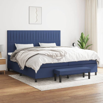 Box Spring Postel S Matrací Modrá 200X200 Cm Textil