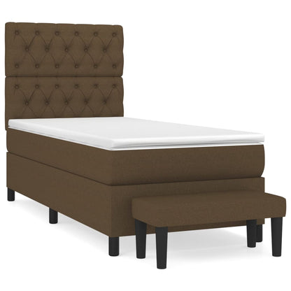 Box Spring Postel S Matrací Tmavě Hnědá 80X200 Cm Textil