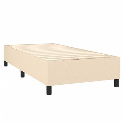 Box Spring Postel S Matrací Textil Krémová