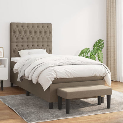 Box Spring Postel S Matrací Textil Taupe