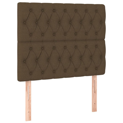 Box Spring Postel S Matrací Tmavě Hnědá 100 X 200 Cm Textil