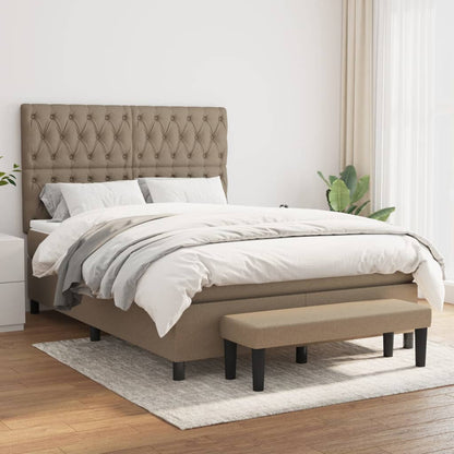 Box Spring Postel S Matrací Textil Taupe