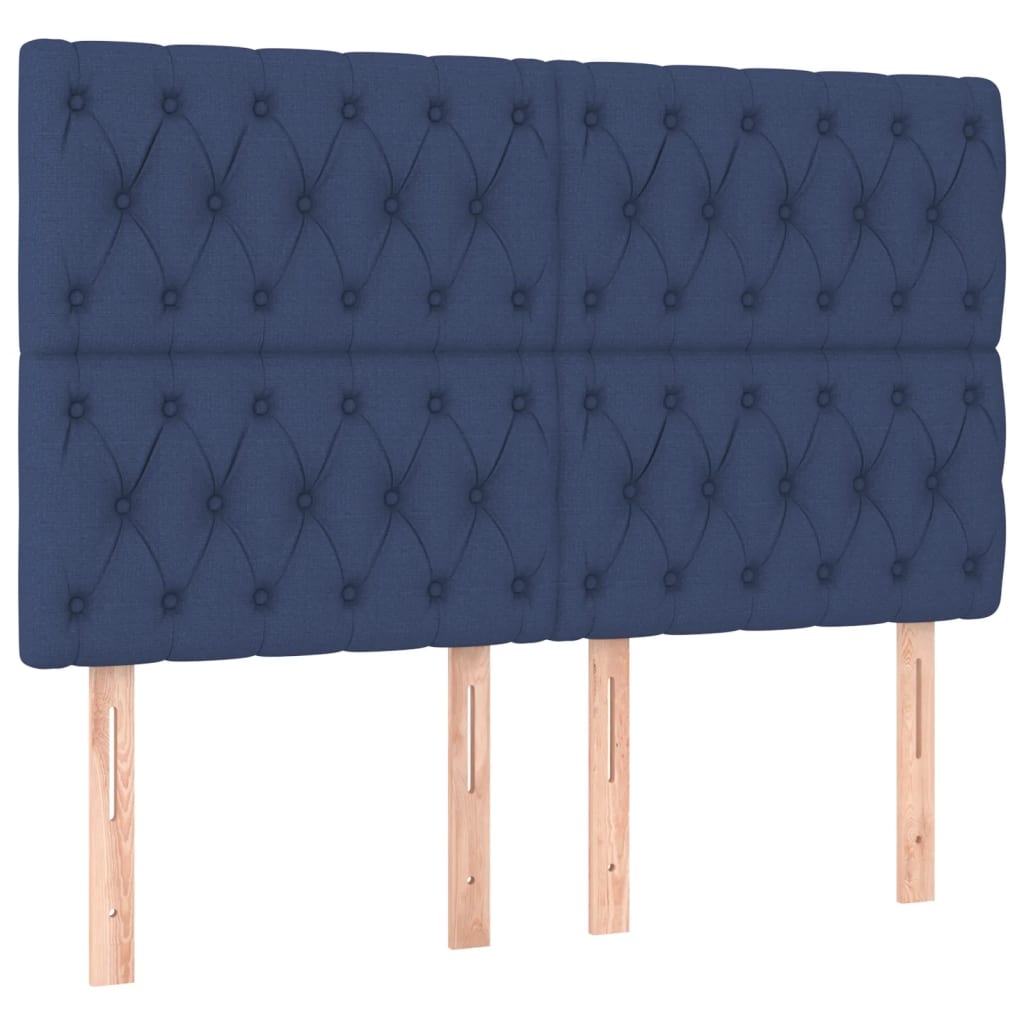 Box Spring Postel S Matrací Modrá 140X190 Cm Textil