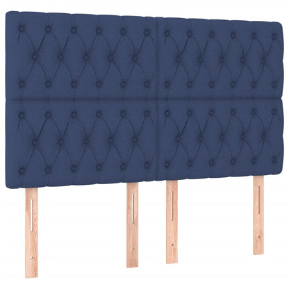 Box Spring Postel S Matrací Modrá 140X200 Cm Textil