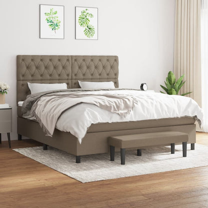Box Spring Postel S Matrací Textil Taupe