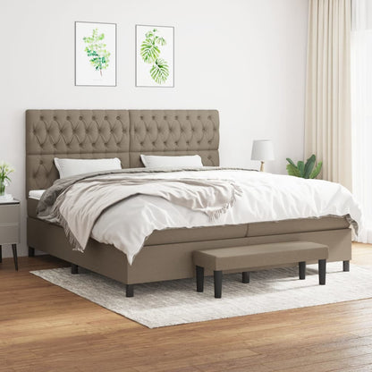 Box Spring Postel S Matrací Textil Taupe