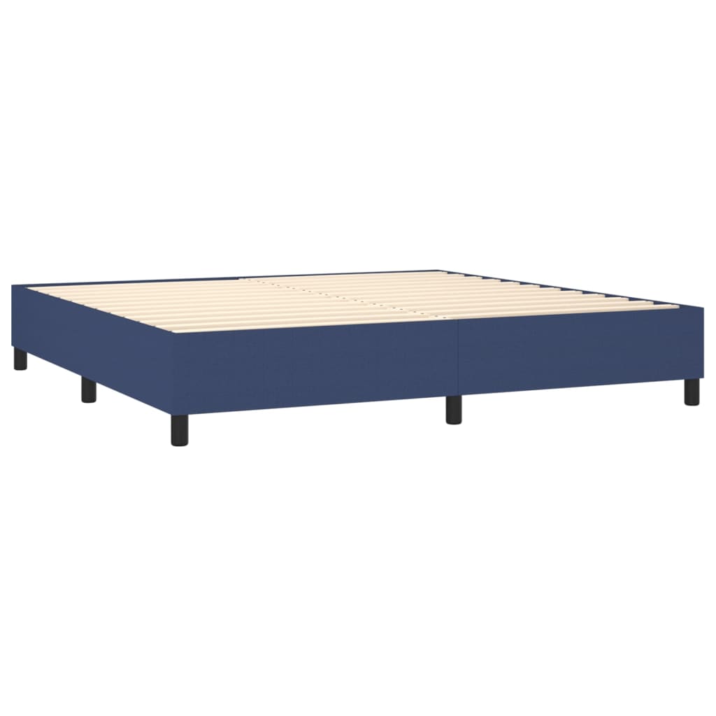 Box Spring Postel S Matrací Modrá 200X200 Cm Textil