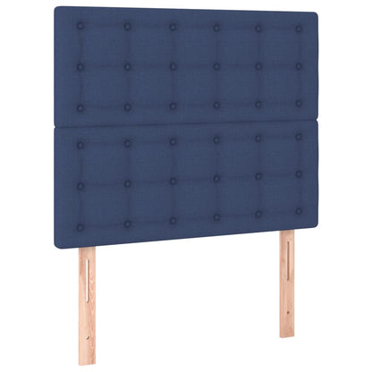 Box Spring Postel S Matrací Modrá 90X200 Cm Textil