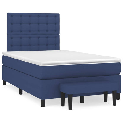 Box Spring Postel S Matrací Modrá 120X200 Cm Textil