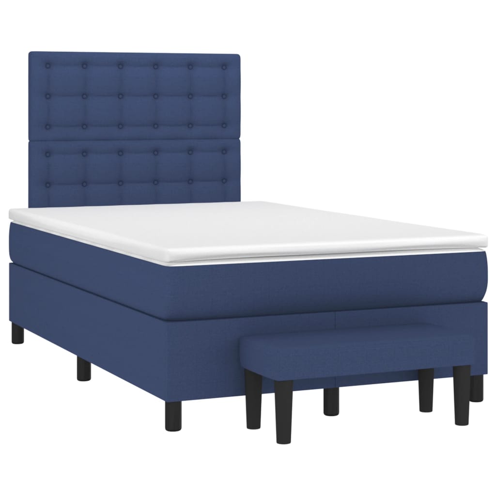 Box Spring Postel S Matrací Modrá 120X200 Cm Textil