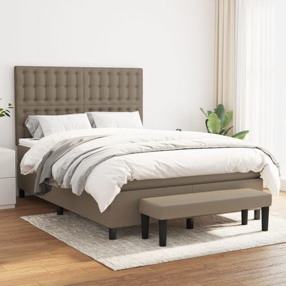 Box Spring Postel S Matrací Textil Taupe