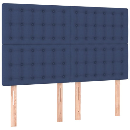 Box Spring Postel S Matrací Modrá 140X190 Cm Textil