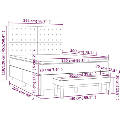 Box Spring Postel S Matrací Tmavě Hnědá 140X200 Cm Textil