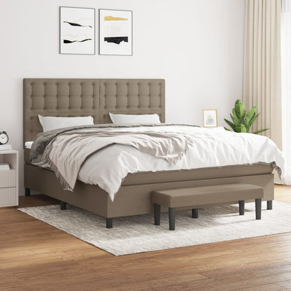 Box Spring Postel S Matrací Textil Taupe