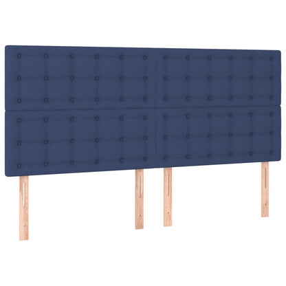 Box Spring Postel S Matrací Modrá 160X200 Cm Textil