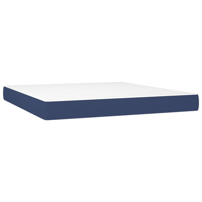 Box Spring Postel S Matrací Modrá 160X200 Cm Textil