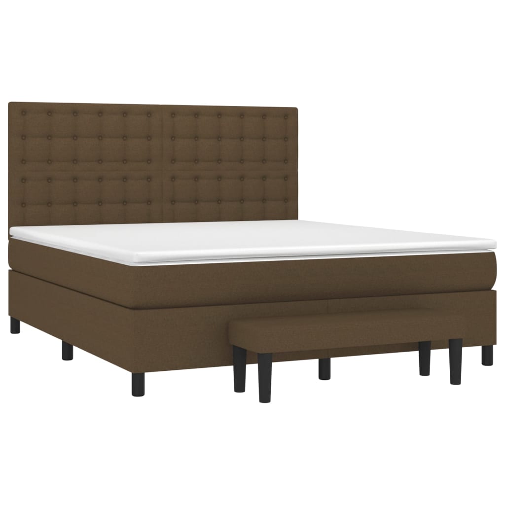 Box Spring Postel S Matrací Tmavě Hnědá 180X200 Cm Textil