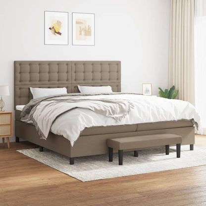 Box Spring Postel S Matrací Textil Taupe