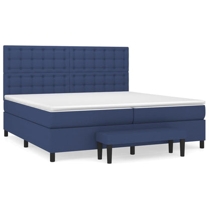 Box Spring Postel S Matrací Modrá 200X200 Cm Textil
