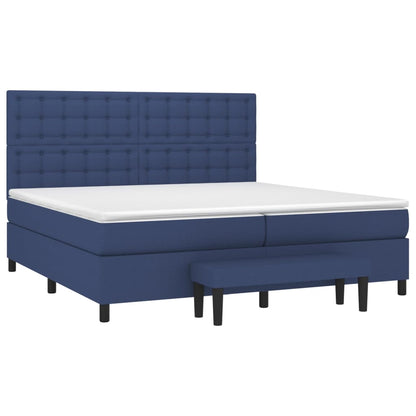 Box Spring Postel S Matrací Modrá 200X200 Cm Textil