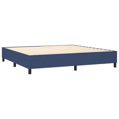Box Spring Postel S Matrací Modrá 200X200 Cm Textil