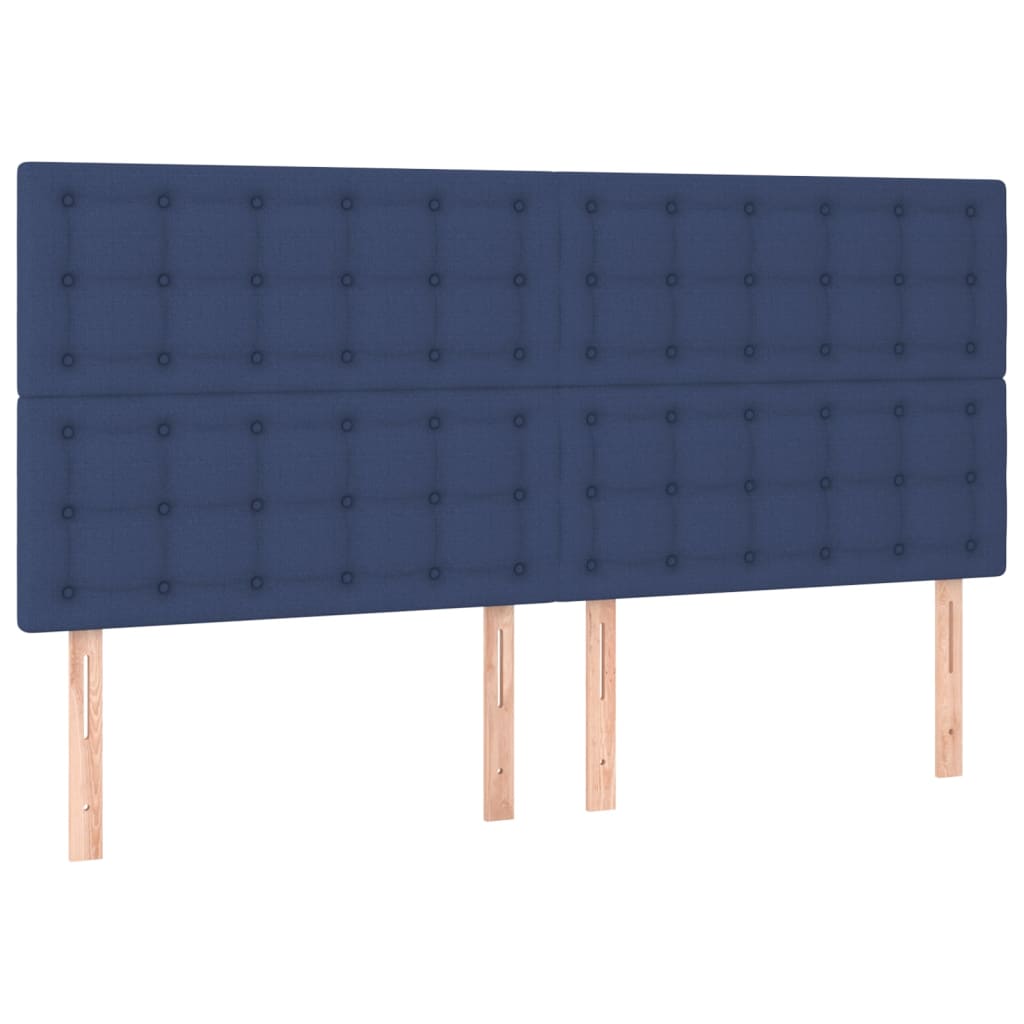 Box Spring Postel S Matrací Modrá 200X200 Cm Textil