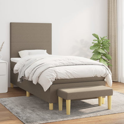 Box Spring Postel S Matrací Textil Taupe