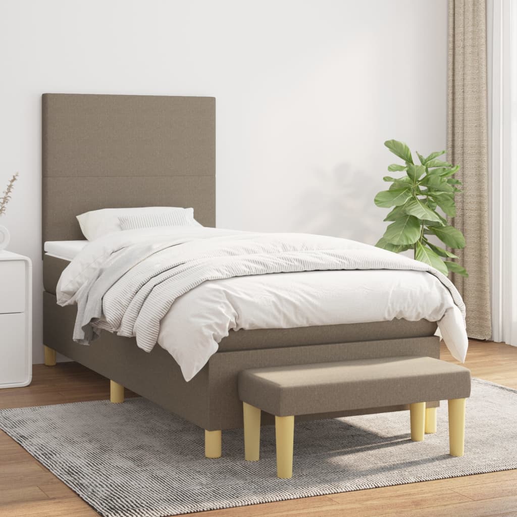 Box Spring Postel S Matrací Textil Taupe