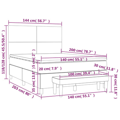 Box Spring Postel S Matrací Tmavě Hnědá 140X200 Cm Textil
