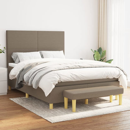 Box Spring Postel S Matrací Textil Taupe