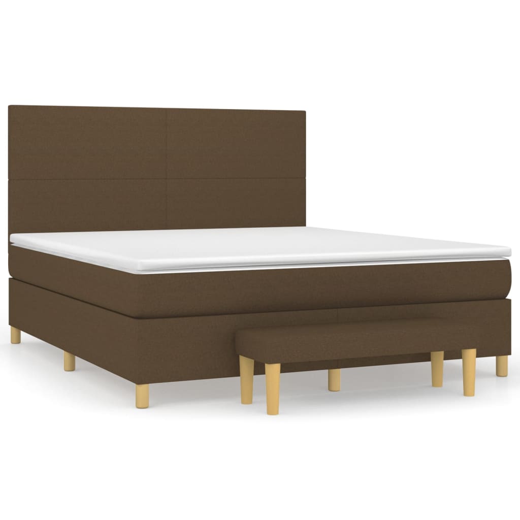 Box Spring Postel S Matrací Tmavě Hnědá 160X200 Cm Textil