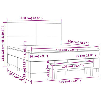 Box Spring Postel S Matrací Tmavě Hnědá 180X200 Cm Textil