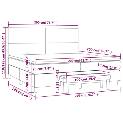 Box Spring Postel S Matrací Tmavě Hnědá 200X200 Cm Textil