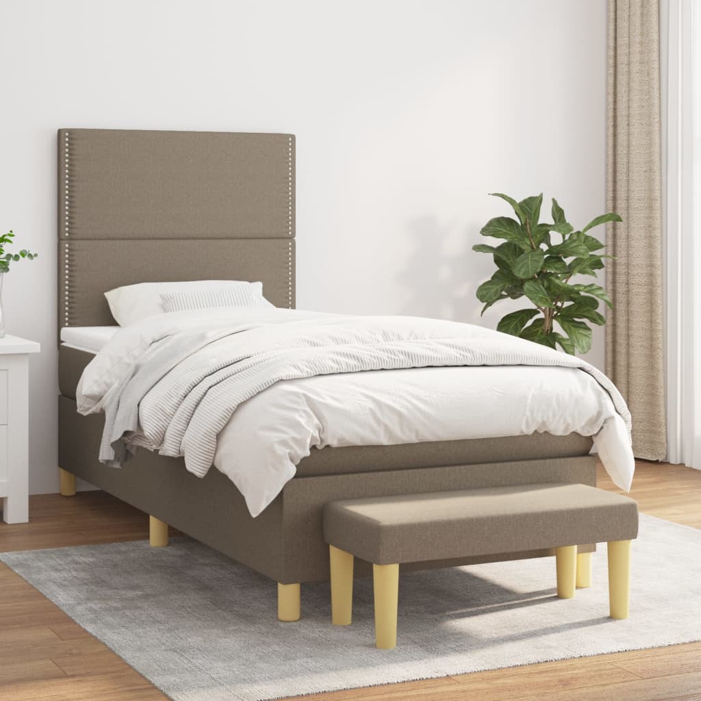 Box Spring Postel S Matrací Textil Taupe