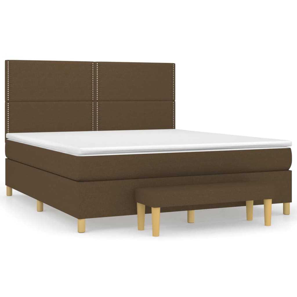 Box Spring Postel S Matrací Tmavě Hnědá 180X200 Cm Textil