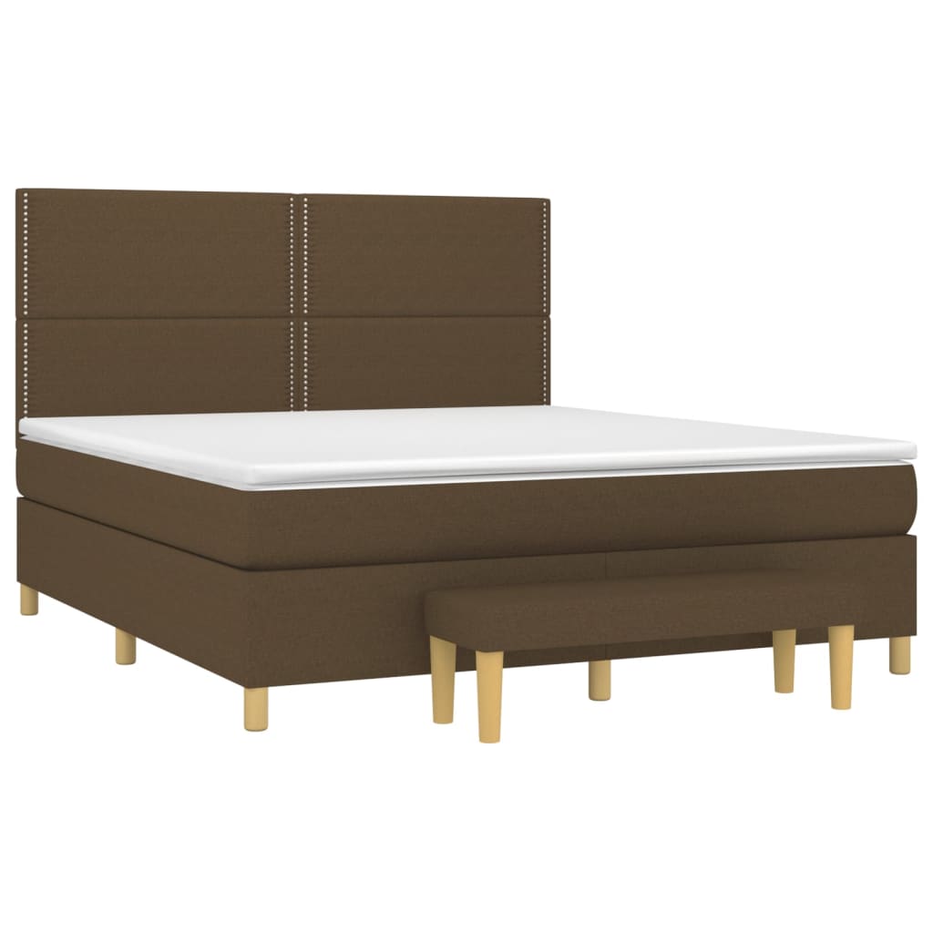 Box Spring Postel S Matrací Tmavě Hnědá 180X200 Cm Textil