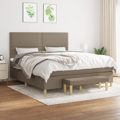 Box Spring Postel S Matrací Textil Taupe