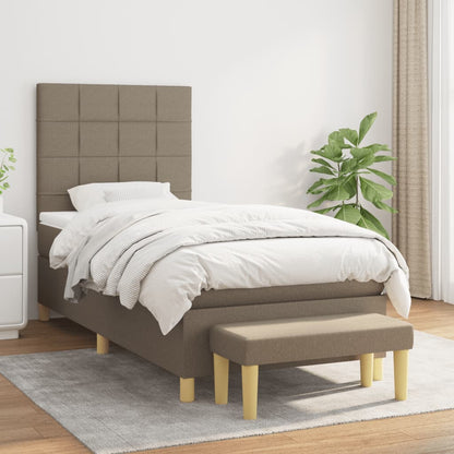 Box Spring Postel S Matrací Textil Taupe
