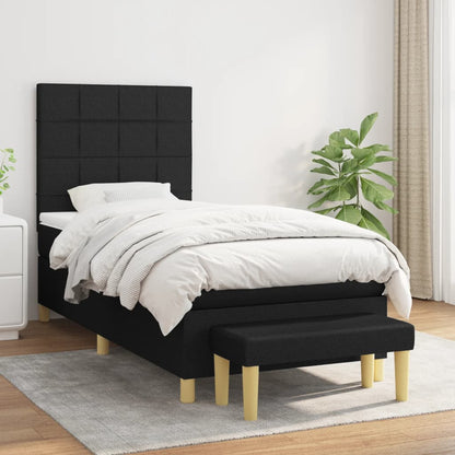 Box Spring Postel S Matrací Černá Textil Černá