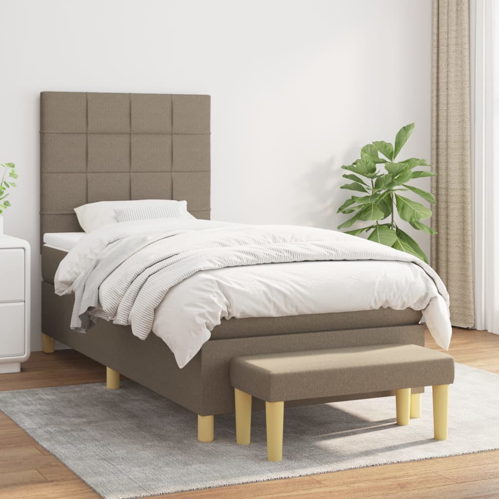 Box Spring Postel S Matrací Textil Taupe