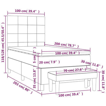 Box Spring Postel S Matrací Textil Tmavě Hnědá