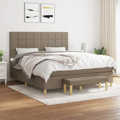 Box Spring Postel S Matrací Textil Taupe