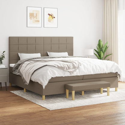 Box Spring Postel S Matrací Textil Taupe