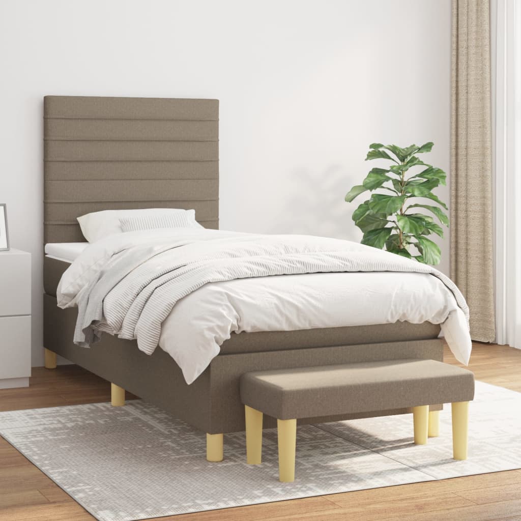 Box Spring Postel S Matrací Textil Taupe
