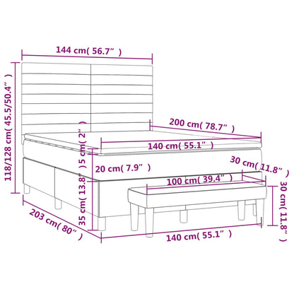 Box Spring Postel S Matrací Tmavě Hnědá 140X200 Cm Textil