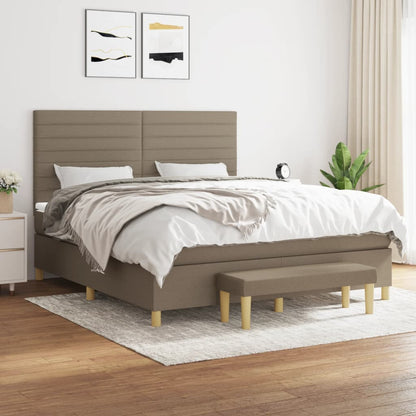 Box Spring Postel S Matrací Textil Taupe