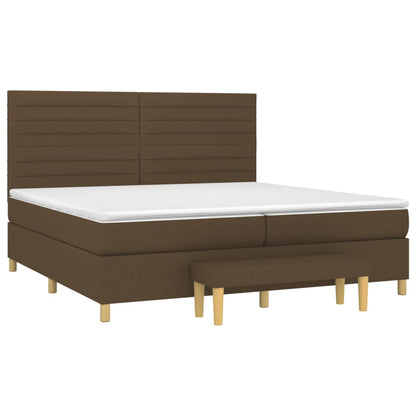Box Spring Postel S Matrací Tmavě Hnědá 200X200 Cm Textil